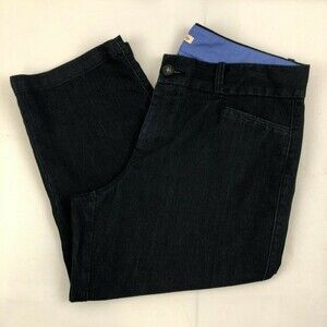 Dockers Womens Cropped Crop Denim Blue Jeans Size 14 Dark Wash Pants